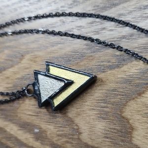 Handmade silver and gold arrow necklace